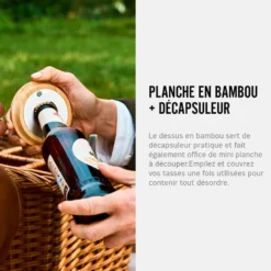Set de 4 verres en acier inox 500ml-planche en bambou et décapsuleur