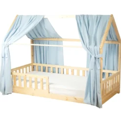 Set double ciel de lit cabane bleu