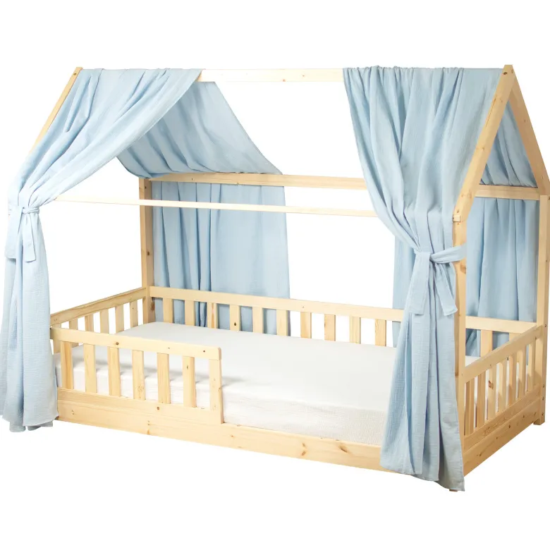 Set double ciel de lit cabane bleu