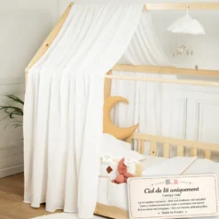 Set double ciel de lit cabane blanc