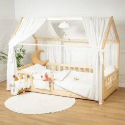 Set double ciel de lit cabane blanc