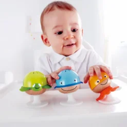 Set 3 hochets ventouse animaux hape