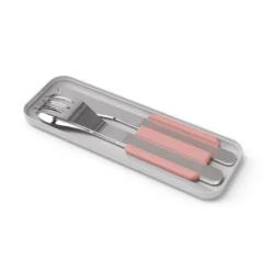 Set repas lunch box rectangle bleu et rose