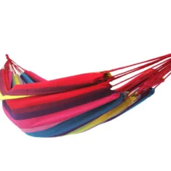 Set support bois avec hamac double rouge