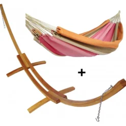 Set support bois avec hamac double résistant
