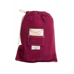 Set support bois avec hamac double brésilien bordeaux