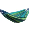 Set support double en bois avec hamac simple bleu et vert