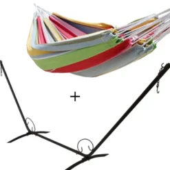 Set support en métal avec hamac double confort