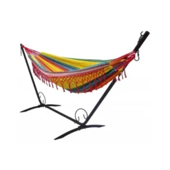 Set support en métal avec hamac simple à franges relaxant