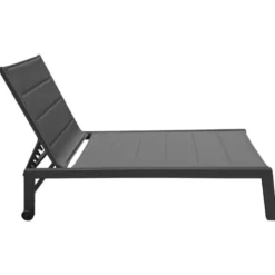 Set transat et table d'appoint barbados textilène gris - aluminium anthracite