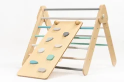 Set triangle pikler mur et rampe naturel Bois