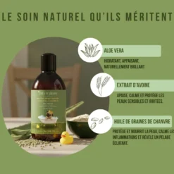 Shampooing bio pour chiens – aloe vera & avoine – vegan, naturel & cruelty free