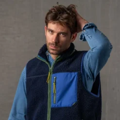 Sherpa sans manches mixte bleu xl