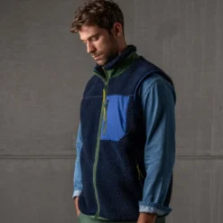 Sherpa sans manches mixte bleu xl