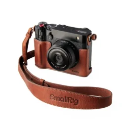 Smallrig étui de protection en cuir marron pour fujifilm gfx100rf