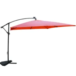 Solenzara parasol terracotta droit carré 3 x 3 m led