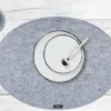 Sous-verre rond - feutre recyclé gris