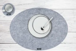Sous-verre rond - feutre recyclé gris