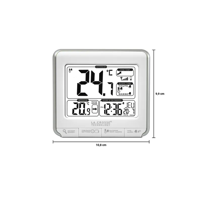 Station de temp. Avec alertes grise