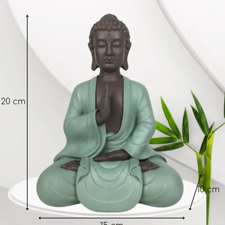Statue bouddha méditation vert