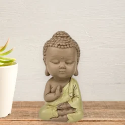 Statuette bouddha toge jaune