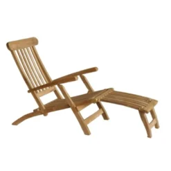 Steamer /chaise longue en teck brut qual