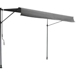 Store banne chene 3×1,2m balcon - toile anthracite, structure grise