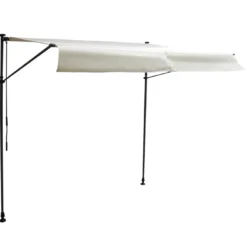 Store banne chene 3×1,2m pour balcon - toile beige, structure grise