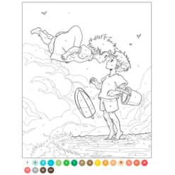 Studio Ghibli livre de coloriage par numéro 50 scènes enchantées à colorier