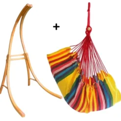 Support bois mélèze avec hamac chaise relaxant