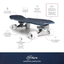 Surfskate premium – sensation surf authentique sur asphalte Bleu foncé
