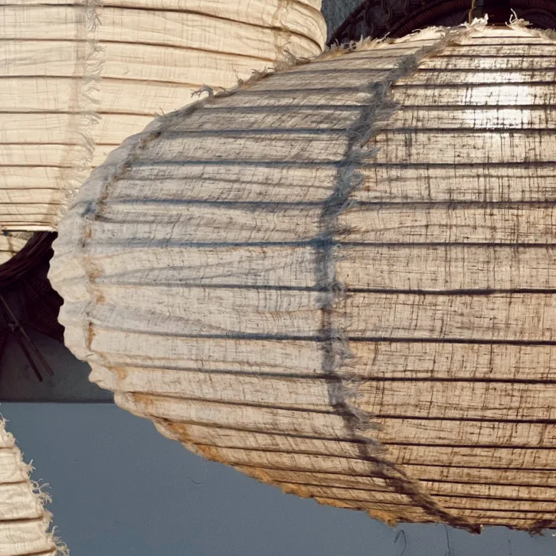 Suspension en lin wabi sabi ovale