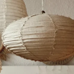 Suspension en lin wabi sabi ovale