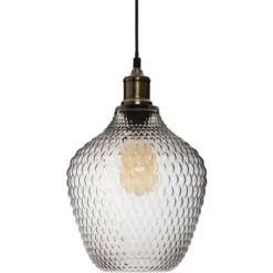 Suspension en verre fumé omaha h25