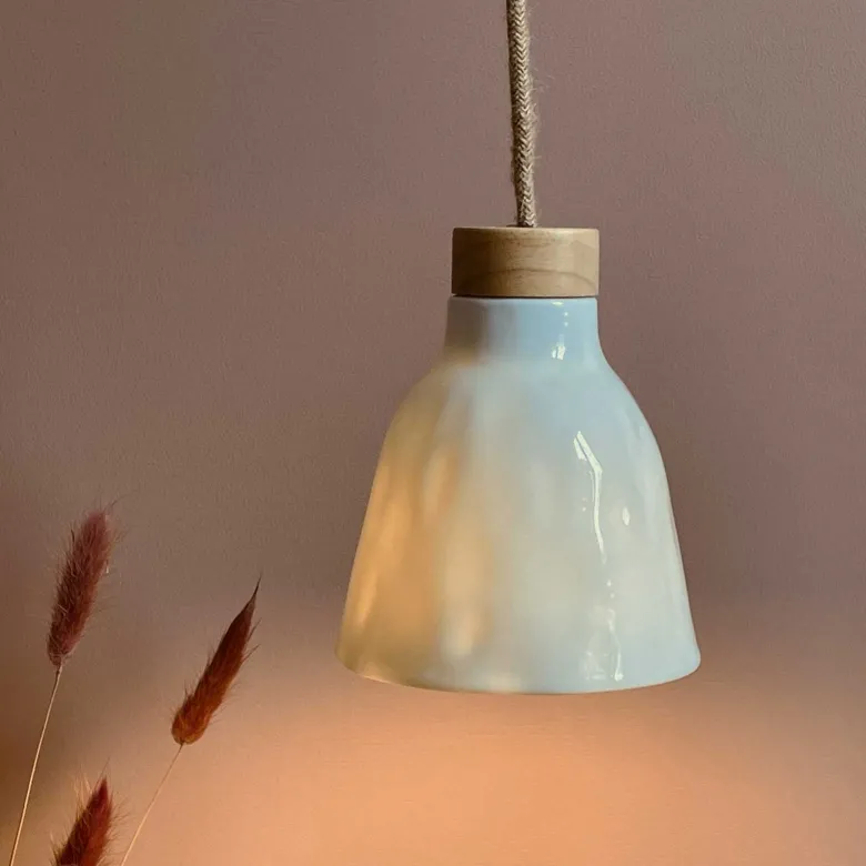Suspension lampe baladeuse rosinette simple émail brillant