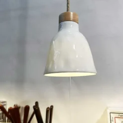 Suspension lampe baladeuse rosinette simple émail brillant