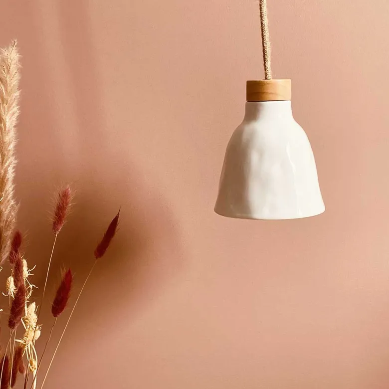 Suspension lampe baladeuse rosinette simple émail brillant
