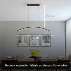 Suspension led - inoleds - keula noir - dimmable