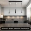 Suspension led - inoleds - mavea noir - dimmable
