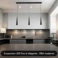 Suspension led - inoleds - mavea noir - dimmable