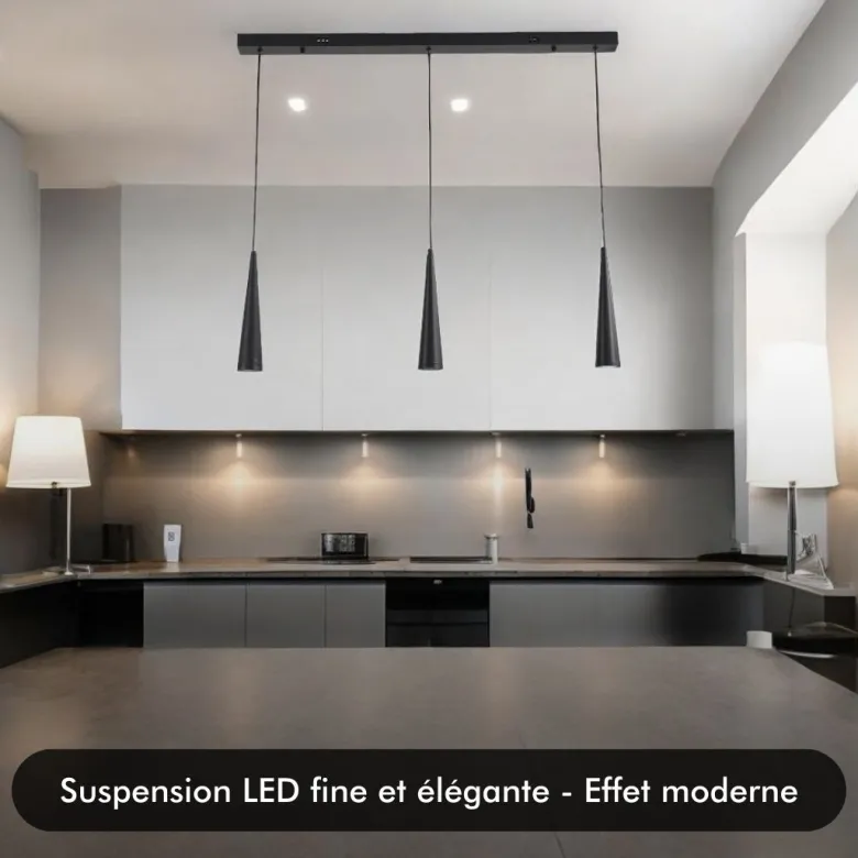 Suspension led - inoleds - mavea noir - dimmable