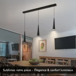 Suspension led - inoleds - mavea noir - dimmable
