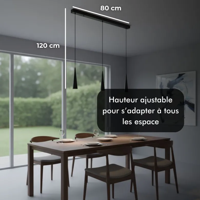 Suspension led - inoleds - mavea noir - dimmable