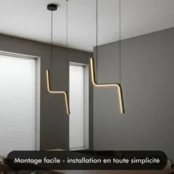 Suspension led - inoleds - ripple noir