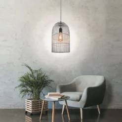 Suspension luminaire en métal filaire