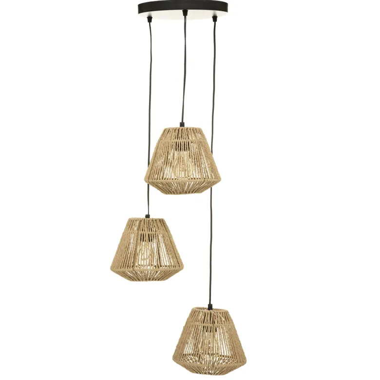 3 suspensions en corde jily - beige