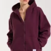 Sweat capuche flow onamaste-bordeaux S-M