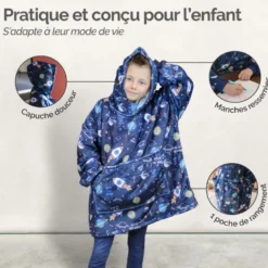Sweat à capuche plaid - enfant