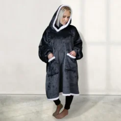 Sweat capuche + poches - sherpa flanelle