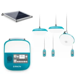 Système solaire autonome biolite solarhome 625 – éclairage multi-pièces, & radio